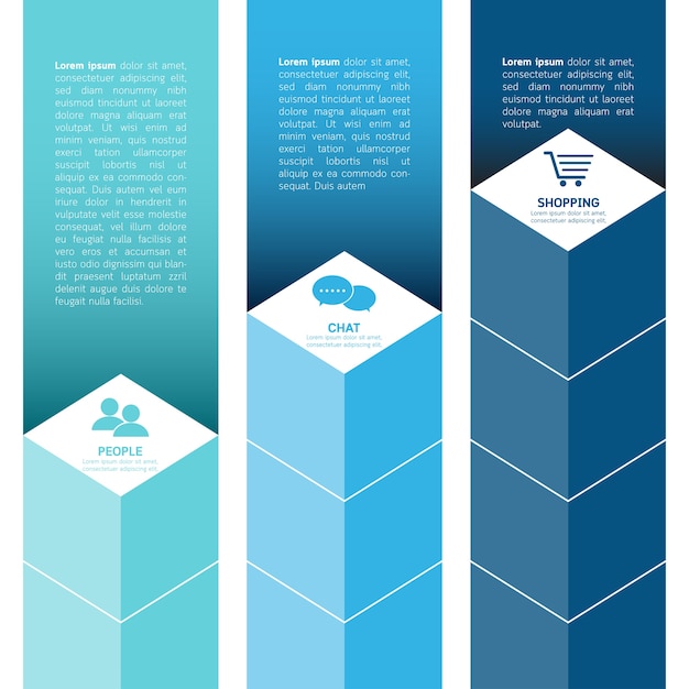 Business step options diagram banner abstract.