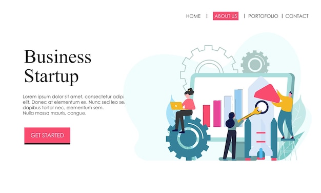 Business strartup abstract concept Website web page landing page template