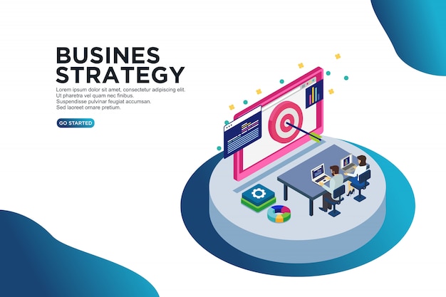 Business strategy isometric vector illustration concept