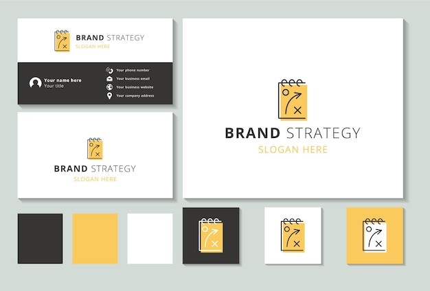 Business strategy logo design with editable slogan branding