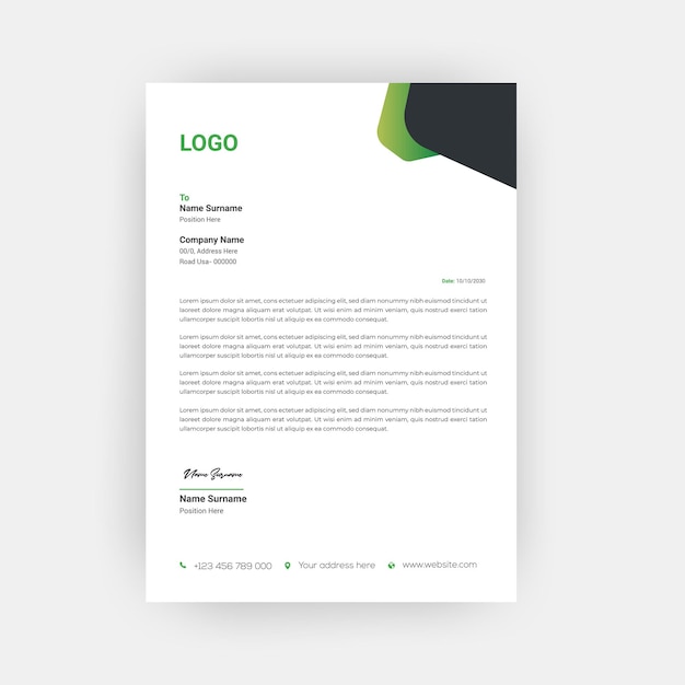 Business Style Letterhead Template Design