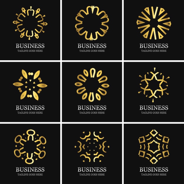 Business stylish icons set 