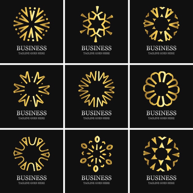 Business stylish icons set 