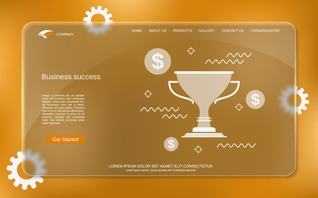 Business success and award vector concept illustration