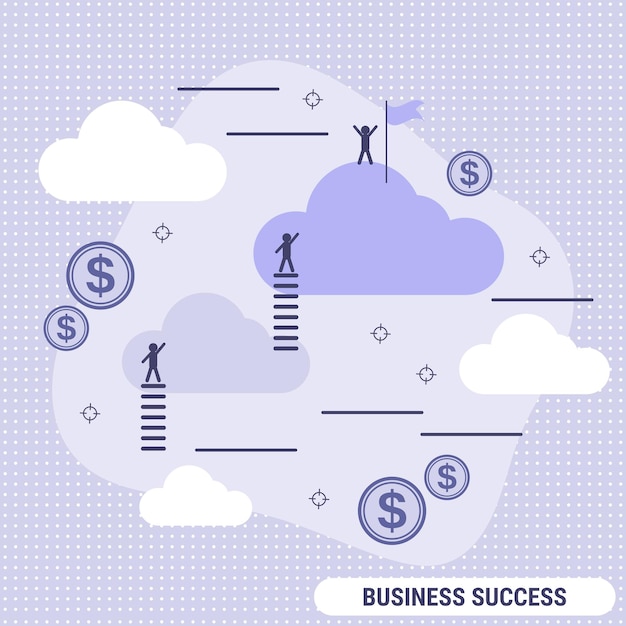 Business success flat design style vector concept illustration