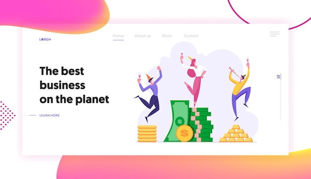 Business Success Landing Page Concept Landing Page Set