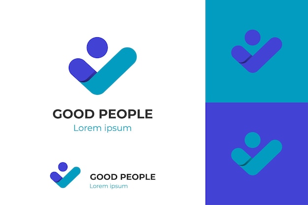 Business success People Check Logo design human good service icon symbol analysis health check logo element