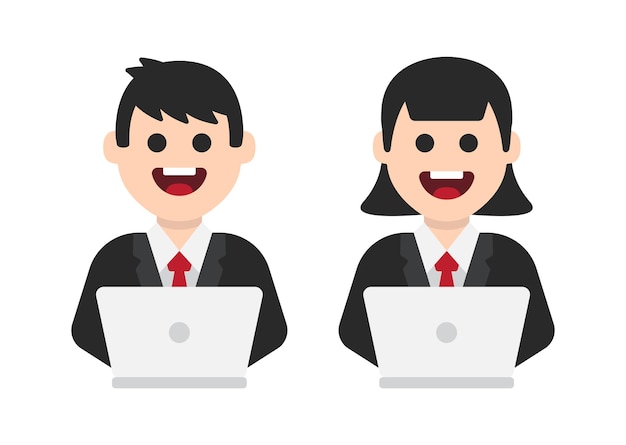 Business team, cartoon character in flat design. Coworker symbol vector illustration.