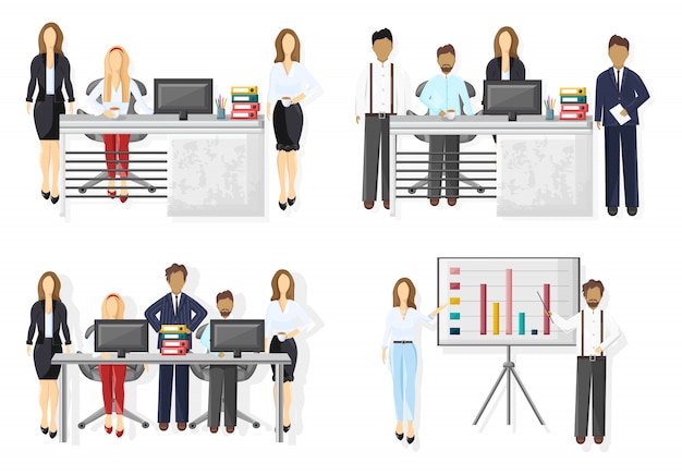 Business team set illustration