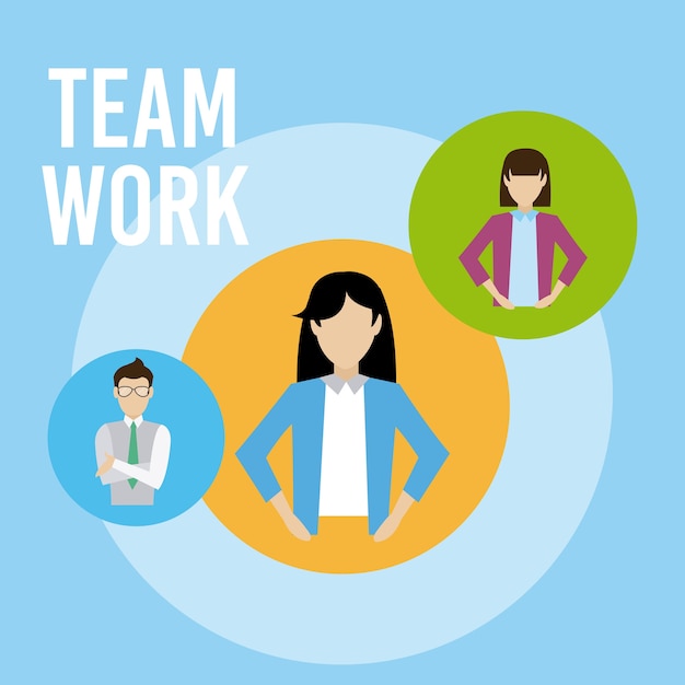 Business teamwork cartoons vector illustration graphic design