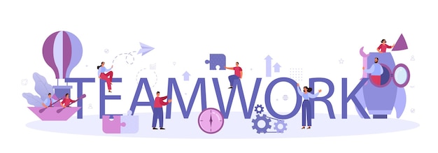 Business teamwork typographic header