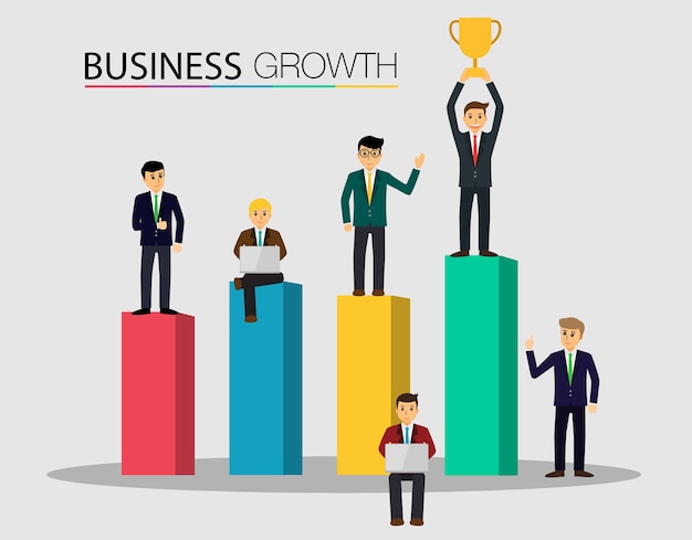 business teamwork with bar chart