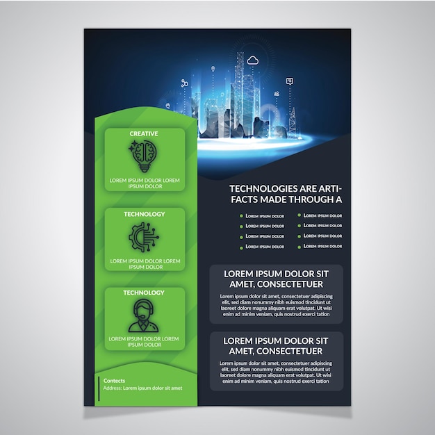 Business technology flyer template