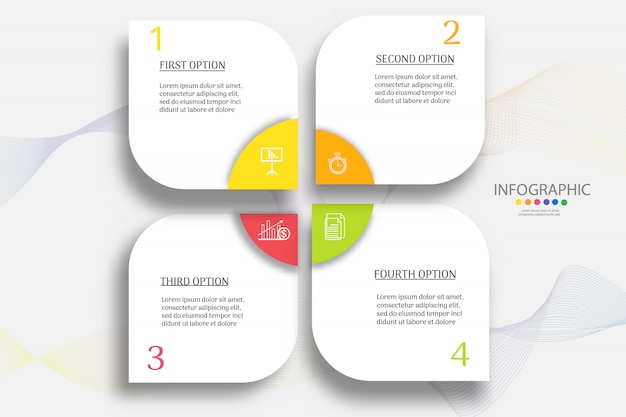 Business template 4 steps infographic chart element.