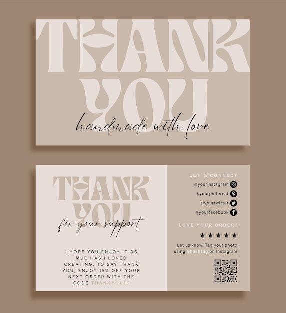 Vector business thank you card design vector