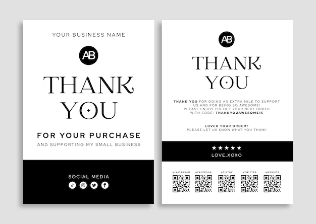 Vector business thank you card design vector