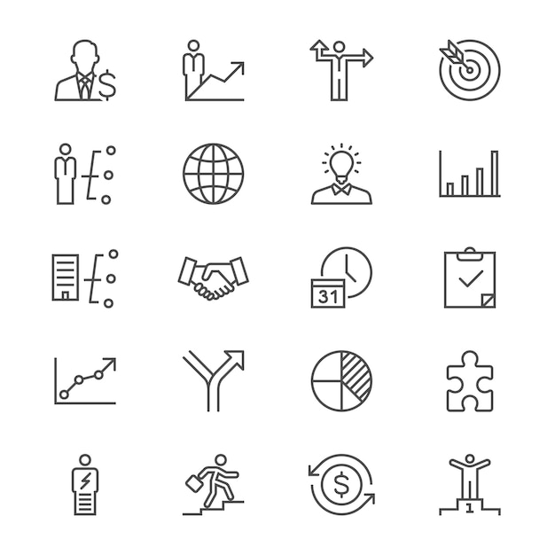 Business thin icons Editable stroke