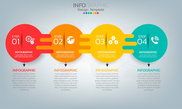 Business timeline infographic elements with 5 options or steps