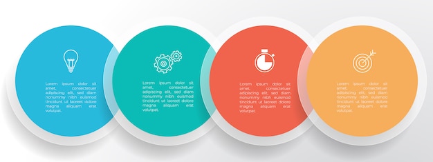 Business timeline infographic template 4 options or step.