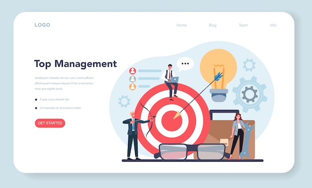 Business top management web banner or landing page