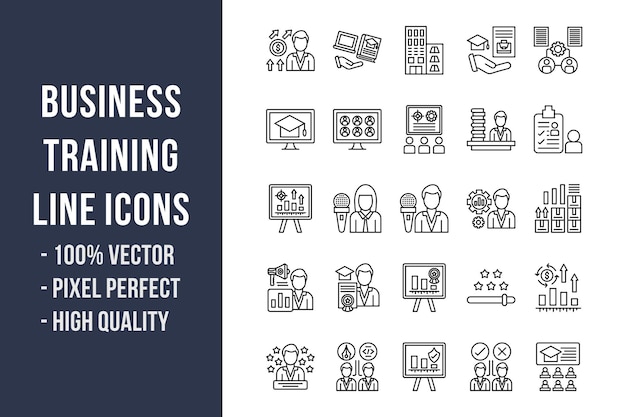 Business Training Line Icons