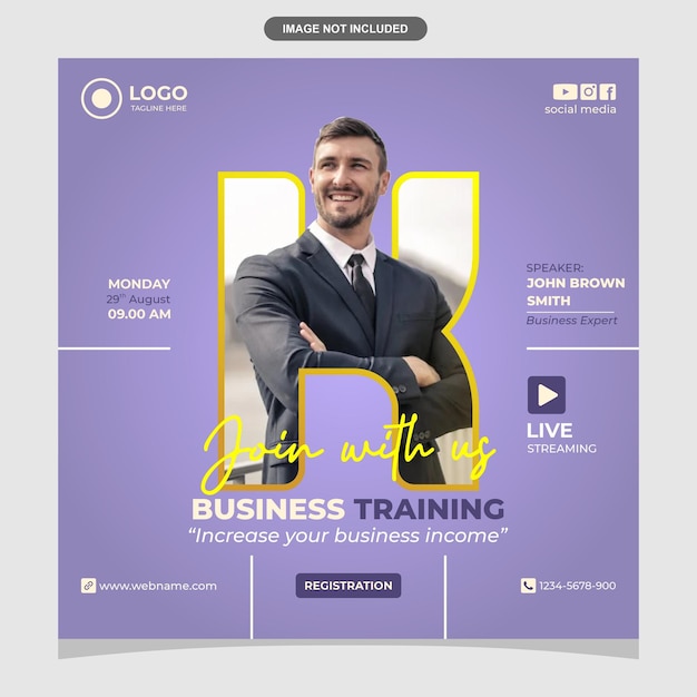 Vector business training live webinar k background photo social media