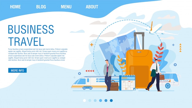 Business Travel Planning Service Landing Page