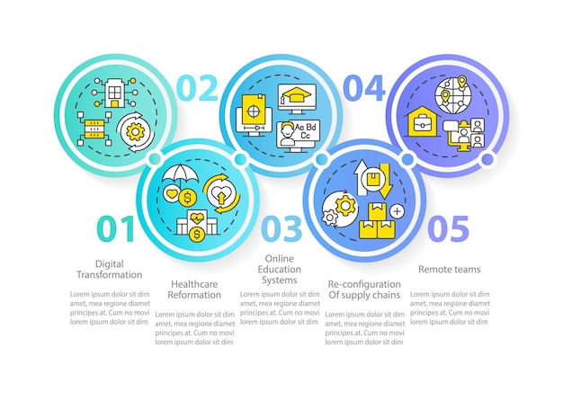 Business trends blue circle infographic template