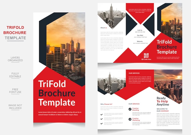 Business trifold brochure creative corporate modern template design