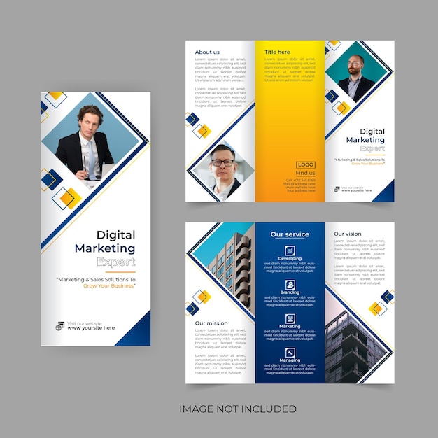 Business trifold brochure design digital marketing brochure multipurpose leaflet or flyer design