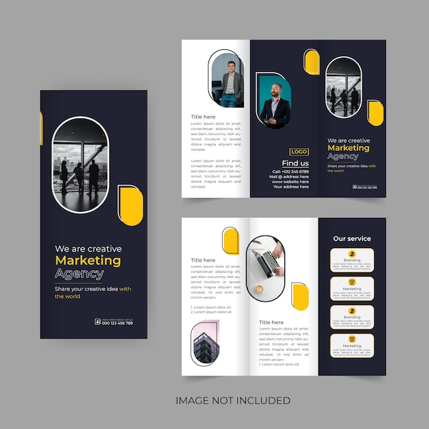 Business trifold brochure design digital marketing brochure multipurpose leaflet or flyer design