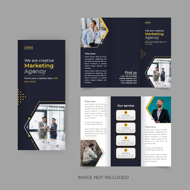 Business trifold brochure design digital marketing brochure multipurpose leaflet or flyer design