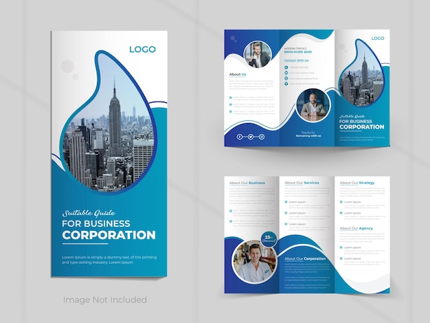 Business trifold brochure modern gradient template