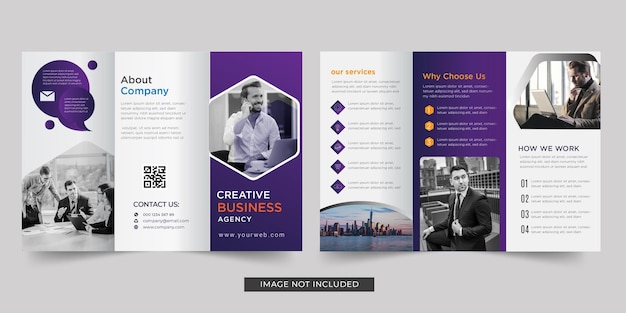 business trifold brochure template design Premium Vector