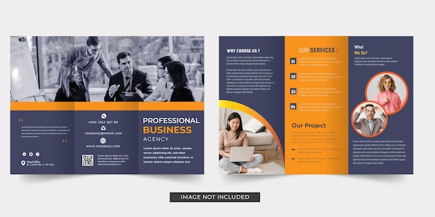 business trifold brochure template design Premium Vector