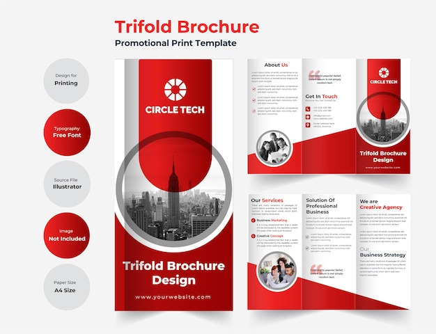 Business trifold brochure template with modern design