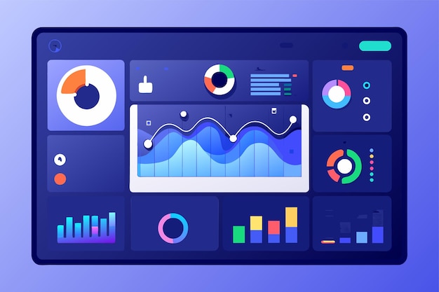 Vector business ui dashboard design or ui ux kits element