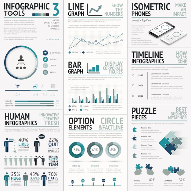 Business Vector Elements for Data Visualization Infographics