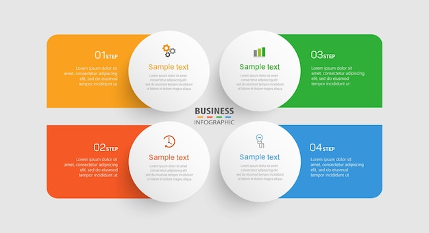 Business vector infographic design template with 4 options