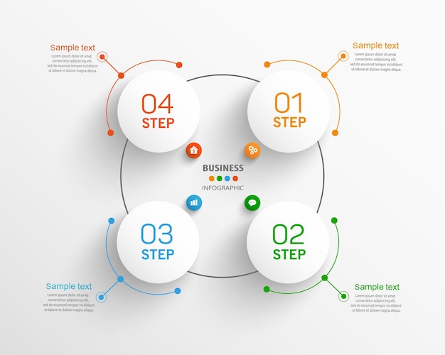 Business vector  infographic template with 4 steps