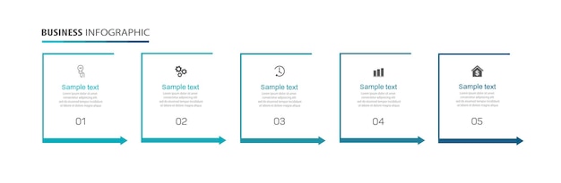 Business vector infographic template with 5 options or steps