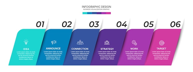 Business visualization infographic design template with options, steps or processes. Can be used for