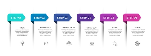 Business visualization infographic design template with options, steps or processes. Can be used for