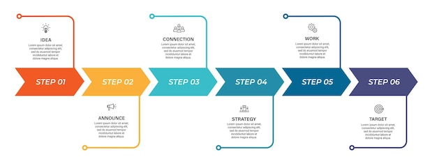 Business visualization infographic design template with options, steps or processes. Can be used for