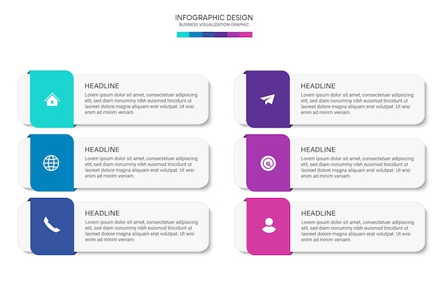 Business visualization infographic design template with options, steps or processes. Can be used for