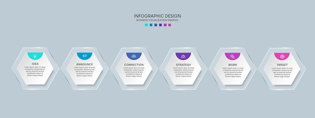 Business visualization infographic design template with options, steps or processes. Can be used for