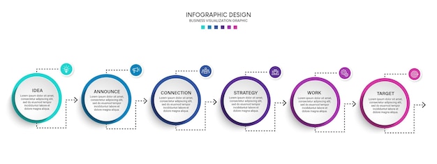 Business visualization infographic design template with options, steps or processes. Can be used for