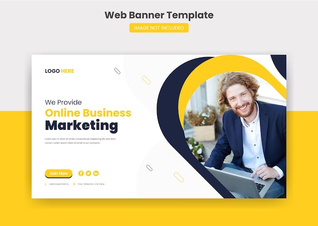 Business web cover banner and Youtube Thumbnail Social Media Post Template