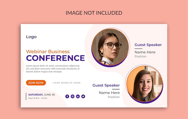 Business webinar conference social media and web banner template