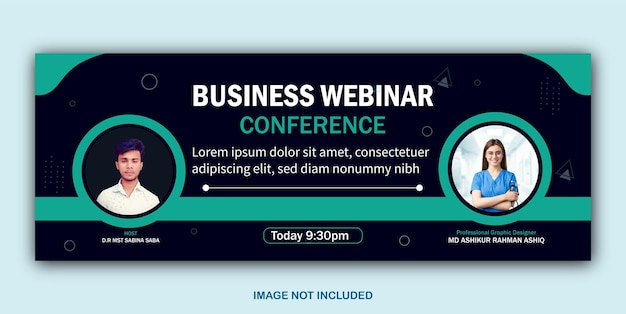 business webinar facebook cover design banner invitation conference live program social media post